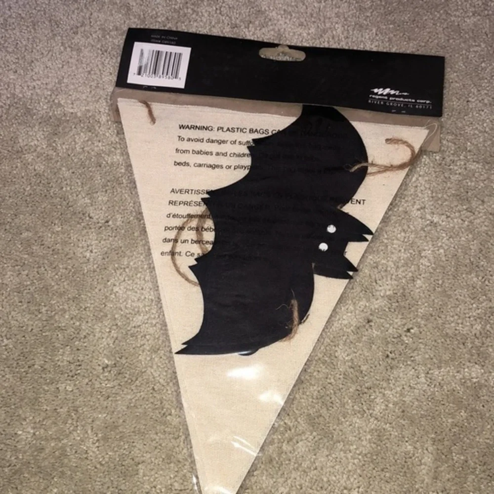 EEK Halloween‎ Burlap Flag Garland Banner 7 Ft Bats